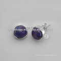 Venda Por Atacado Gemstone Jewelry 925 Sterling Silver Stud Earrings Semi Precious Gemstone Earrings